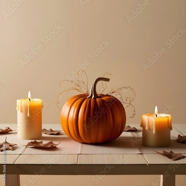 Obraz halloween pumpkin and candles