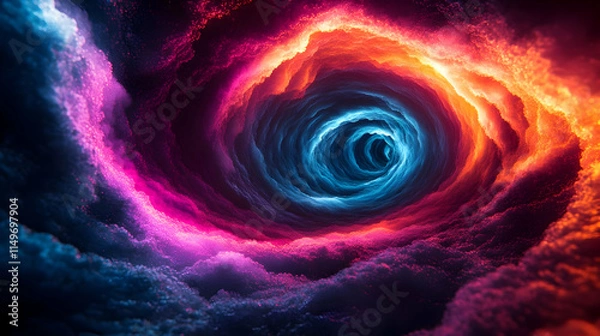 Fototapeta A swirling cosmic vortex with vibrant colors and ethereal clouds.