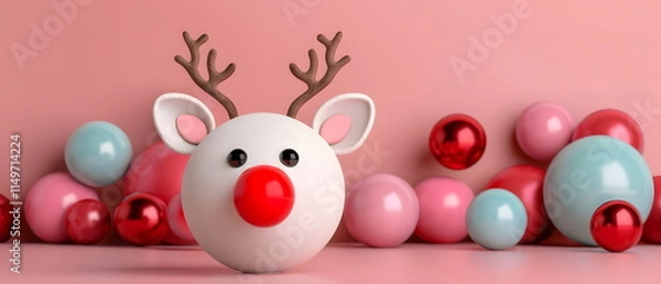 Obraz Merry Christmas and Happy New Year concept holiday vacation winter greeting card with text