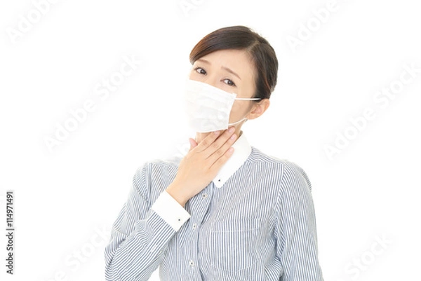 Fototapeta 風邪に羅漢した女性