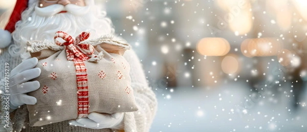 Obraz Merry Christmas and Happy New Year concept holiday vacation winter greeting card with text