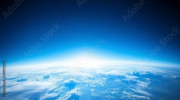 Fototapeta A breathtaking cloudscape paints the blue sky with fluffy white clouds, a canvas of nature's artistry