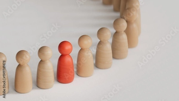 Fototapeta Conceptual image of teamwork.Perfect for representing business strategy, leadership, and management.3D rendering on white background.