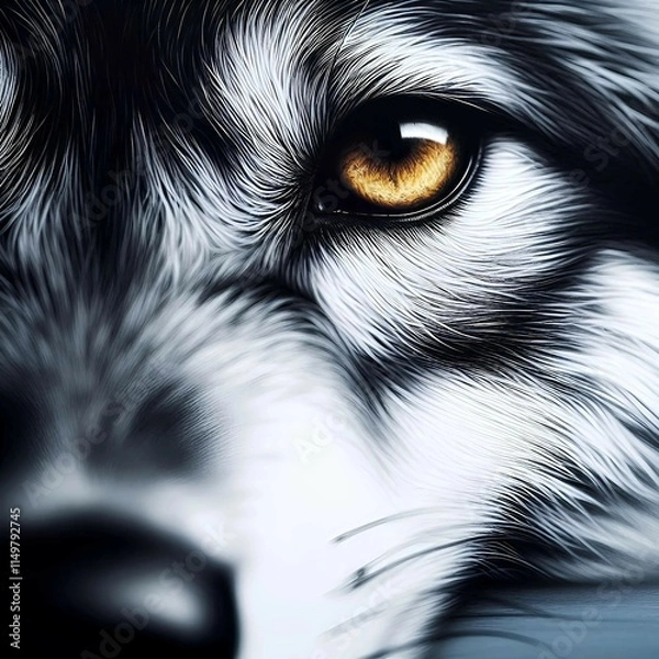 Obraz black and white eye