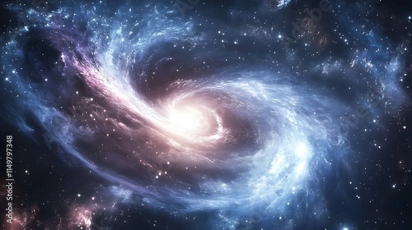 Obraz Exploring cosmic wonders spiral galaxy formation outer space digital art ethereal environment celestial viewpoint