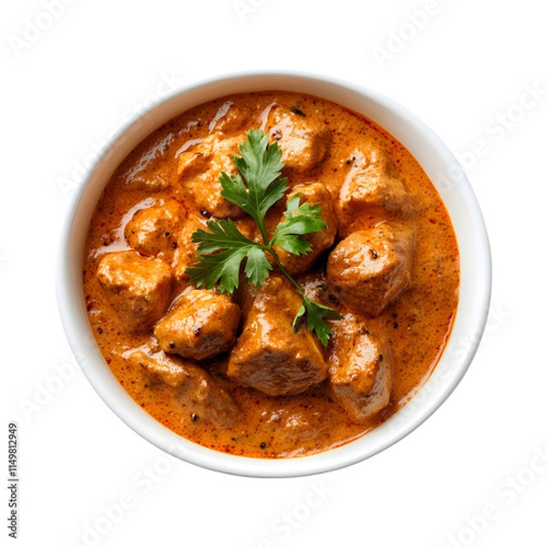 Fototapeta Delicious Chicken tikka masala isolated on transparent background