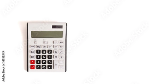 Fototapeta isolated calculator on white