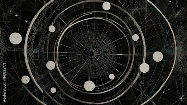 Obraz Minimalistic Design Featuring an Abstract Cosmic Background, Evoking a Sense of Vastness and Mystical Beauty