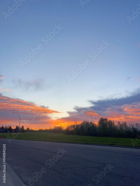 Obraz sunset over the road