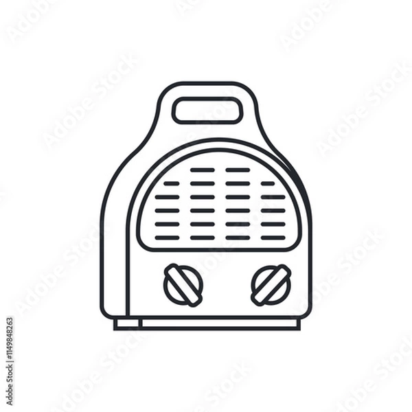 Fototapeta Space space heater vector icon isolated on a white background.
