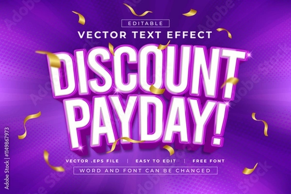 Fototapeta Discount Payday 3D text effect with editable style