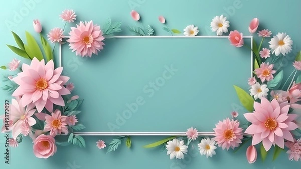Fototapeta Beautiful Wild flowers in a sunny spring day, abstract flower