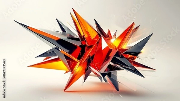 Obraz Abstract Red And Black Crystal Shard Explosion