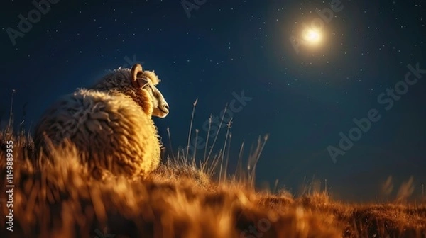 Fototapeta 
A sheep disappeared during the night. Biblical Ideas for Jesus Searching for the Sheep