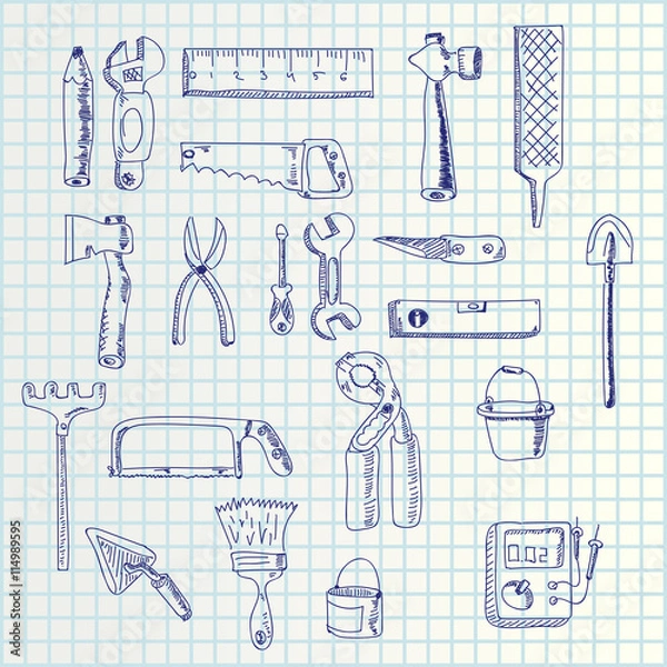 Fototapeta hand draw tools