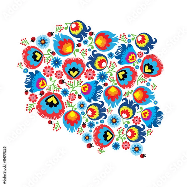 Fototapeta Polska, tradycyjny wzór łowicki