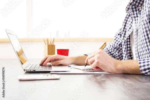 Obraz Businessman working on project