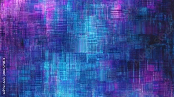 Fototapeta Abstract Blue Purple Grid Pattern Digital Artwork