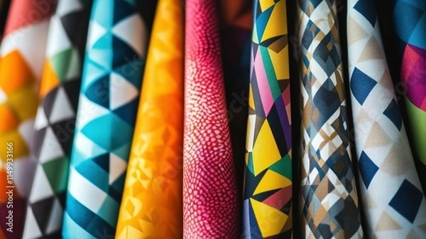 Obraz Fabric pattern made up of geometric shapes, vector