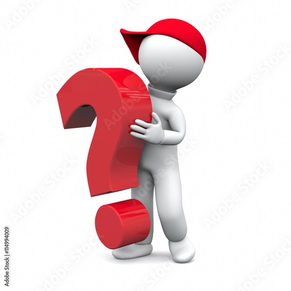 Obraz 3D capman with question mark