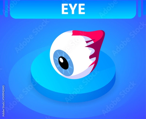 Obraz Eye isometric icon. Vector illustration. 3d concept