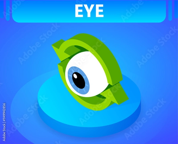 Obraz Eye isometric icon. Vector illustration. 3d concept
