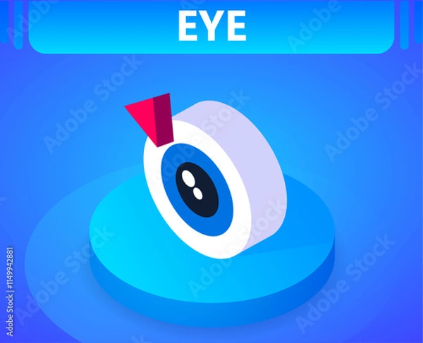 Obraz Eye isometric icon. Vector illustration. 3d concept