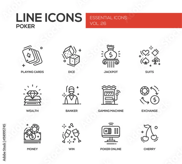 Obraz Poker - zestaw ikon projektowania linii