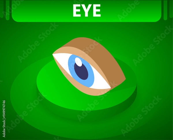 Obraz Eye isometric icon. Vector illustration. 3d concept