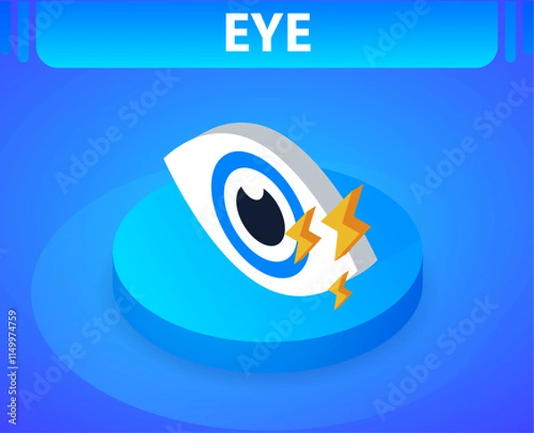 Obraz Eye isometric icon. Vector illustration. 3d concept