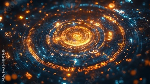 Fototapeta Dynamic digital art creation virtual studio graphic design futuristic