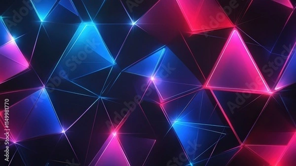 Obraz a high-tech, dark background composed of triangular blocks that interlock to form a geometric structure.