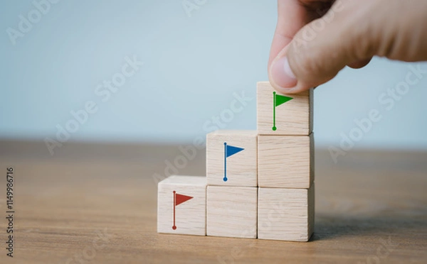 Fototapeta options, actions, or procedures. Planning, market research, venture capital, new product creation, product roadmap, and product launch. Timeline for company milestones.Project and business schedule.