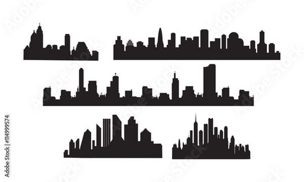 Obraz wektor linii miasta