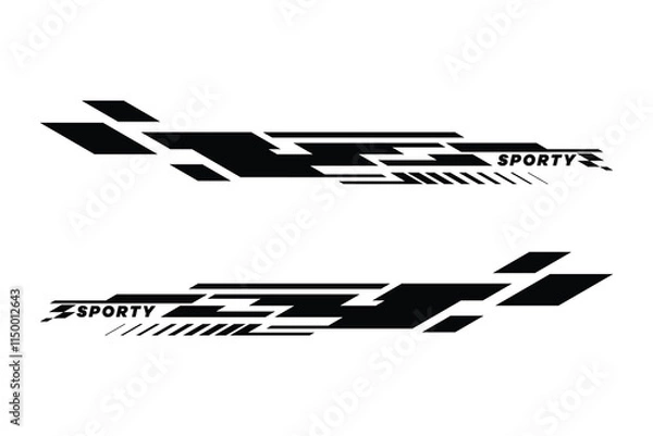 Fototapeta Decal stripes. Speed lines, Sports stripes, racing tuning strips and car sticker vector set. Vector illustration