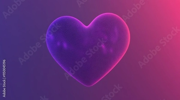 Obraz Abstract Purple Pink Heart  Dotted  D Render