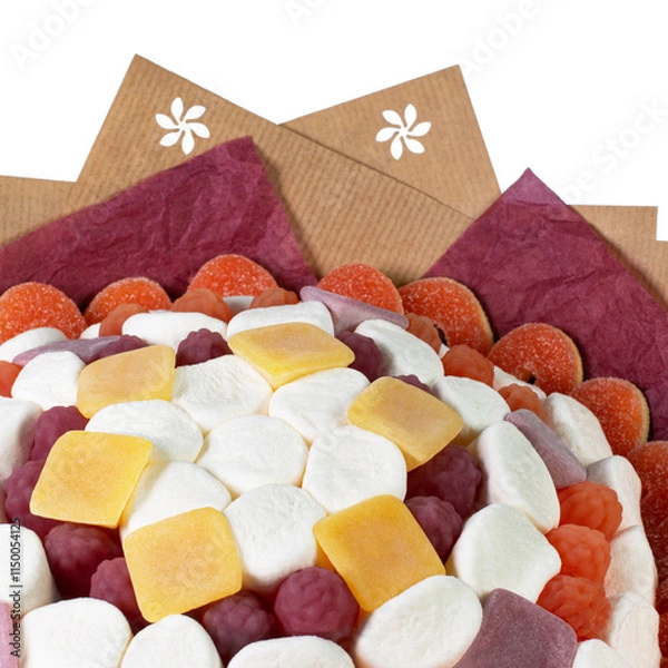 Fototapeta Colorful Candy Assortment with Marshmallows and Jellies