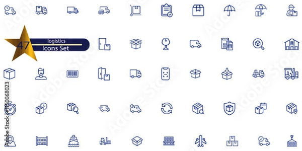 Obraz Logistics icon set. Containing distribution