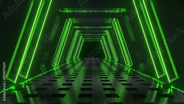 Fototapeta Abstract Laser Tunnel Background