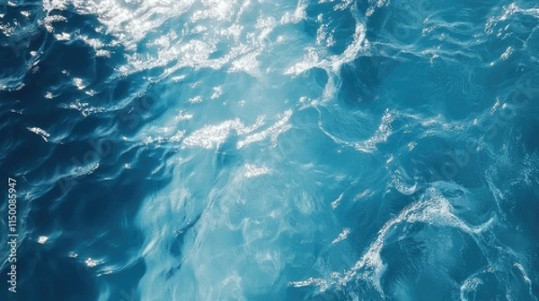 Obraz realistic water ripples or ocean waves summer background texture transparent overlay. Sparkling white crystal clear refreshing swimming pool, fountain, pond or lake pattern.