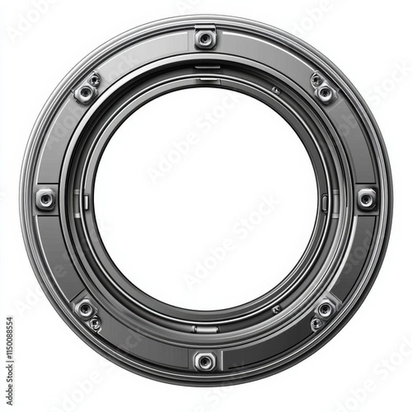 Fototapeta Boat round porthole seascape isolated on white, vector , isolated on white background,  , copy space, copy space for text,