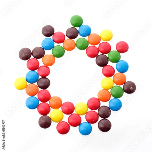 Obraz colorful candy in a circle - copy space in the middle