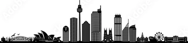 Obraz Sydney Australia Skyline Silhouette Vector