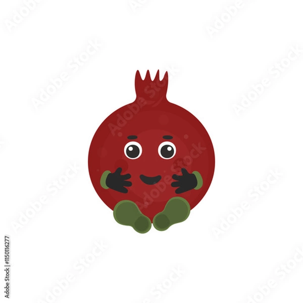 Obraz pomegranate in the form of a man.vector graphics of fruit