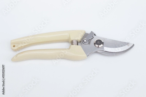 Fototapeta pruning shears on a white background