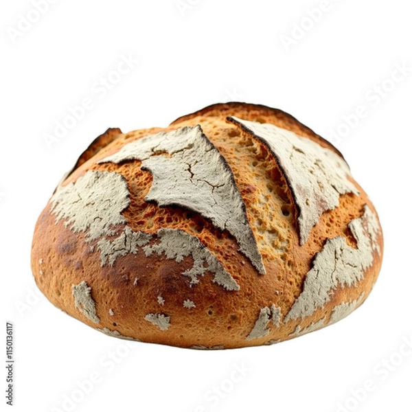Obraz A closeup photo of a sliced loaf of bread on a black background