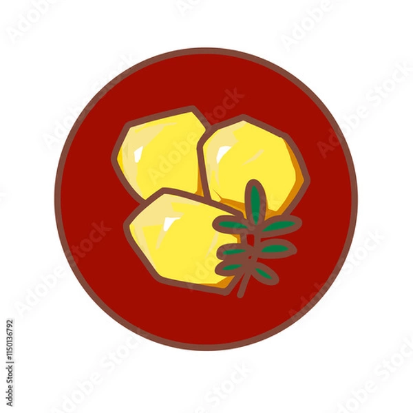 Fototapeta 赤い皿に盛りつけた栗甘露煮