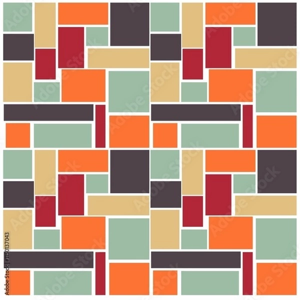 Fototapeta Pattern with multi-colored geometric shapes. Pattern for bed linen, wallpaper.