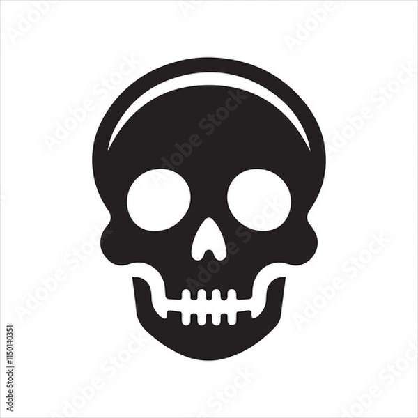 Obraz Skull icon silhouette vector illustration 