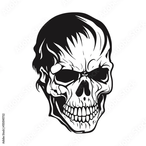 Obraz Skull skeleton vector design in different styles with solid background